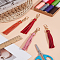 4Pcs 4 Colors PU Leather Tassel Pendants, with Alloy Findings, Mixed Color, 152x15mm, 1pc/color