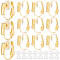 24Pcs Brass Clip-on Earring Converters Findings, with 24Pcs Comfort Plastic Pads for Clip on Earrings, Golden, 15.5x12x7.5mm, Hole: 0.6mm