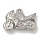 Anti-Tarnish 304 Stainless Steel Pendants, Motorbike Charms, Stainless Steel Color, 20x25.5x6.5mm, Hole: 1.8mm