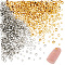 800Pcs 8 Colors Brass Crimp Beads, Rondelle, Platinum & Golden, 1.5~3mm, Hole: 0.5~2mm, 100pcs/color