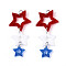 Acrylic Big Pendants, Star, with Jump Ring & Glitter Powder, Star, 53~54x24.5x2.5mm, Hole: 5mm