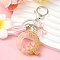 Resin & Acrylic & Faux Suede Tassel Keychain, with Alloy Clasp and Iron Rings, Letter Q, 9.5cm