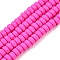 Handmade Polymer Clay Beads Strand, Hexagon, Deep Pink, 6x6.5x3.5mm, Hole: 1.4mm, about 109~110pcs/strand, 15.63~15.79 inch(39.7~40.1cm)