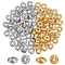 100Pcs 2 Colors Brass Beads, Rondelle with Knot, Mixed Color, 6.5x3mm, Hole: 1.8mm