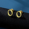 201 Stainless Steel Stud Earrings, Golden, Letter O, 10x10mm