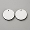 Wood Pendants, Flat Round, WhiteSmoke, 29.5x3mm, Hole: 2mm