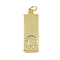 Brass Micro Pave Clear Cubic Zirconia Pendants, Real 18K Gold Plated, Rectangle, Letter O, 23.5x7.5x2mm, Hole: 3mm