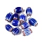 Handmade Millefiori Glass Barrel Beads, Chevron Beads, Medium Blue, 13~18x9~12mm, Hole: 0.6~5mm