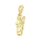 Brass Saint European Dangle Charms, Large Hole Pendants, Real 16K Gold Plated, 28mm, Hole: 4.2mm