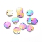 Ion Plating(IP) 304 Stainless Steel Links connectors, Flat Round, Rainbow Color, 10x1mm, Hole: 1.3mm