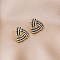 Alloy Rhinestone Stud Earrings, with 925 Sterling Silver Pins, Golden, Triangle