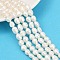 Natural Cultured Freshwater Pearl Beads Strands, Two Sides Polished, Grade 4A+, Lime, 8~9mm, Hole: 0.8mm, about 33~37pcs/strand, 13.90~14.25''(35.3~36.2cm)