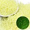 6/0 Luminous Glass Seed Beads, Round Hole, Frosted Inside Colours, Glow in the Dark, Rondelle, Champagne Yellow, 4.5x3.5mm, Hole: 1.5mm, about 4500pcs/pound