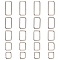 Iron Bag Accessories, Rectangle Ring, Platinum, 26pcs/set
