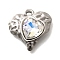 304 Stainless Steel Pendants, with Rhinestone, Stainless Steel Color, Heart, Crystal AB, 16.5x16.5x5.5mm, Hole: 1.8mm