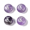 Natural Amethyst Beads, Rondelle with Letter, Letter K, 8.5~9x5~5.5mm, Hole: 1.2mm