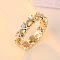 Brass Micro Pave Cubic Zirconia Finger Rings for Women, Heart, Golden, 5mm, US Size 8(18.1mm)