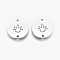 Tarnish Resistant 304 Stainless Steel Links Connectors, Laser Cut, Flat Round with Maple Leaf, Stainless Steel Color, 11.5x1mm, Hole: 1.2mm