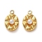 304 Stainless Steel Pendants, Oval, with Plastic Bead, Golden, 12.5x8x4.5mm, Hole: 1.5mm