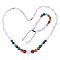 Natural & Synthetic Mixed Gemstone Round Beaded Necklace & Braided Bead Bracelet, Chakra Yoga Jewelry Set for Women, 23-1/4 inch(59cm), 2-1/8~3-1/8 inch(5.5~8cm), 2Pcs/set