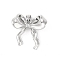 Brass Pendants, Bowknot, Platinum, 29x29x9mm, Hole: 6x4mm