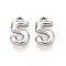 304 Stainless Steel Pendants, Number 5, Stainless Steel Color, 17x10x3mm, Hole: 1.4mm