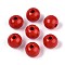 Spray Painted Round Natural Schima Wood Beads, Red, 11.8~12.5x11mm, Hole: 2.5~3mm