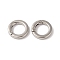 Nickel Plated Alloy Spring Gate Rings, Rings, Platinum, 19.5x4mm