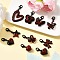 10Pcs Red and Black Double Screen Alloy Pendant Decorations, Mixed Shape, Black, 26.5~42.5mm