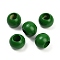 Spray Painted Wood Beads, Round, Green, 19~20mm, Hole: 9~9.5mm