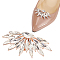 1 Pair Alloy Rhinestone Shoe Buckle Clips, Flower Detachable Shoe Decorations, Rose Gold, 29.5x58.5x10mm