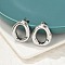 304 Stainless Steel Oval Stud Earrings, Stainless Steel Color, 24.5x20.5mm