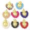 Brass Glass Pendants, Heart with Virgin Mary, with Loop, Long-Lasting Plated, Cadmium Free & Lead Free, Rack Plating, Real 18K Gold Plated, Faceted, Mixed Color, 35.5x30.5x8mm, Hole: 5.6mm