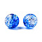 Transparent Crackle Acrylic Beads, Round, Medium Blue, 10mm, Hole: 2mm, about 943pc/500g