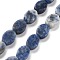 Natural Blue Spot Jasper Beads Strands, Oval, 14x10x5mm, Hole: 0.5mm, about 28pcs/strand, 15.55''(39.5cm)