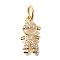 Brass Micro Pave Cubic Zirconia Pendants, Human Charms, with Jump Ring, Golden, 15x8x2mm