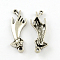 Tibetan Style Zinc Alloy Links connectors, Lead Free & Cadmium Free, Palm, for I Love You, Antique Silver, 45x14.3x5mm, Hole: 2~2.5mm