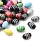 Printed Schima Wood Beads, Rice, Mixed Color, 12x8mm, Hole: 3mm