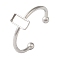 Non-Tarnish 304 Stainless Steel Open Cuff Ring Components, Pad Ring Setting, Rectangle, Stainless Steel Color, Tray: 7x3mm, 1.5mm, Adjustable