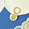 201 Stainless Steel Keychain, with Alloy Rings, Flat Round, Golden, 5.5cm