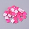 Faceted Glass Cabochons, Mosaic Tiles, for Home Decoration or DIY Crafts, Square, Fuchsia, 9.5x9.5x3.8mm, about 90pcs/bag