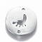 Tarnish Resistant 304 Stainless Steel Links connectors, Flat Round with Feet, Stainless Steel Color, 12x1mm, Hole: 1.2mm