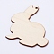 Undyed Wood Blank Tag Big Bunny Pendants, Rabbit, Antique White, 85x78x2.5mm, Hole: 3mm