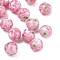 Handmade Lampwork Beads, Round, Pearl Pink, 8x7~8mm, Hole: 1.5~1.6mm
