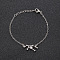 12 Constellations Alloy Rhinestone Link Bracelets, Cable Chain Bracelets for Women, with Star, Virgo, 6-3/4 inch(17cm)
