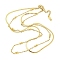 Ion Plating(IP) 304 Stainless Steel Multi Layered Necklaces, Herringbone Chain & Cable Chain & Link Chain Necklaces, Real 18K Gold Plated, 16.06 inch(40.8cm), 2~3.5mm