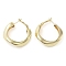 Brass Hoop Earrings, Long-Lasting Plated, Lead Free & Cadmium Free, Ring, Real 18K Gold Plated, 35.5x9mm