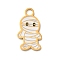 304 Stainless Steel Enamel Halloween Theme Pendants, Golden, Ghost, 16x9x1mm, Hole: 2mm