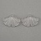 Glass Charms, Gingko Leaf, White, 14.5x19.5x4.5mm, Hole: 1.5mm