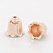 Nickel Free & Lead Free Rose Gold Alloy Bead Caps, Long-Lasting Plated, 7-Petal, Flower, 11x10mm, Hole: 2mm, Inner Diameter: 8mm